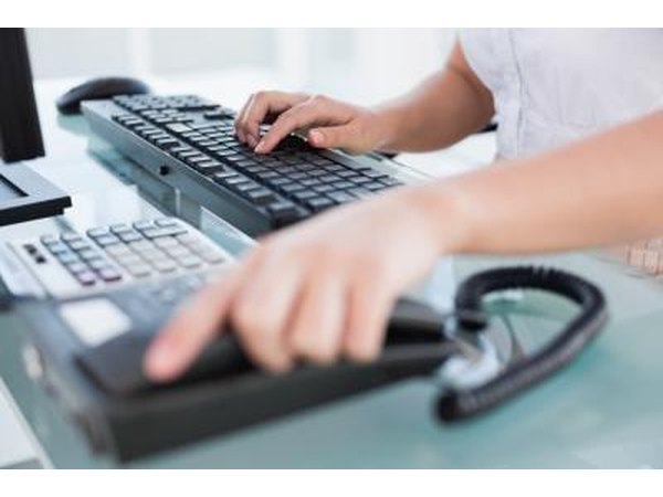 Woman answering phone