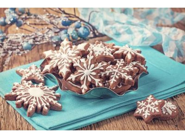 Beautiful holiday cookies in bowl.