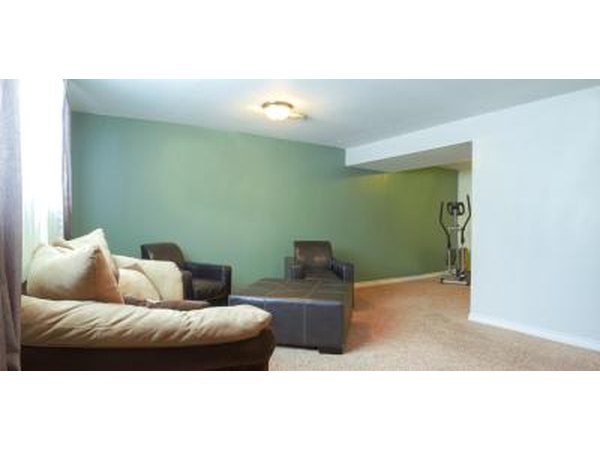 A standard basement floor plan is open and basic.
