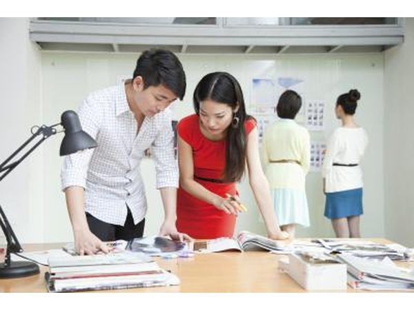 Designer working with assistant