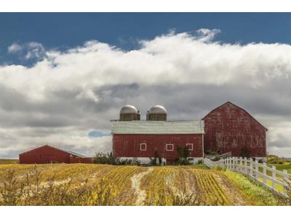 A red farm house.