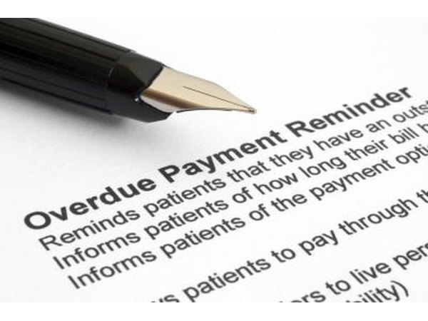 Close up of overdue payment reminder.