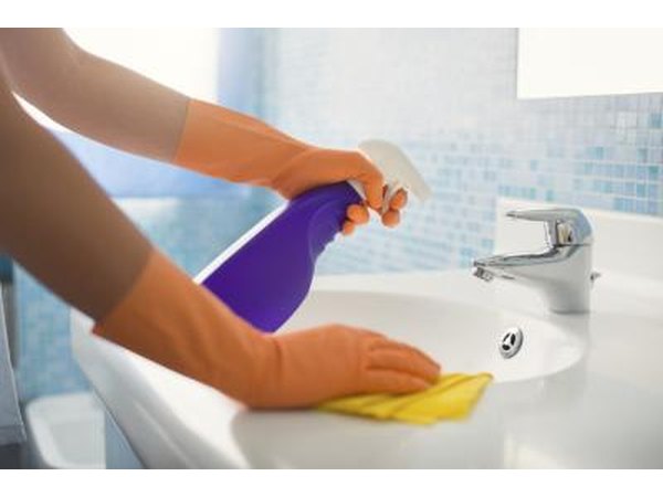 Wash all hard surfaces with antibacterial soap and water.