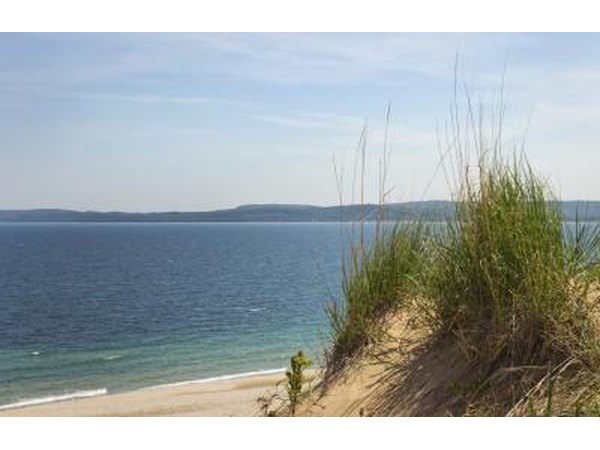 A view of Lake Michigan and sand dunes in northern Michigan.