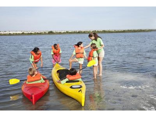 Camp councelor with campers