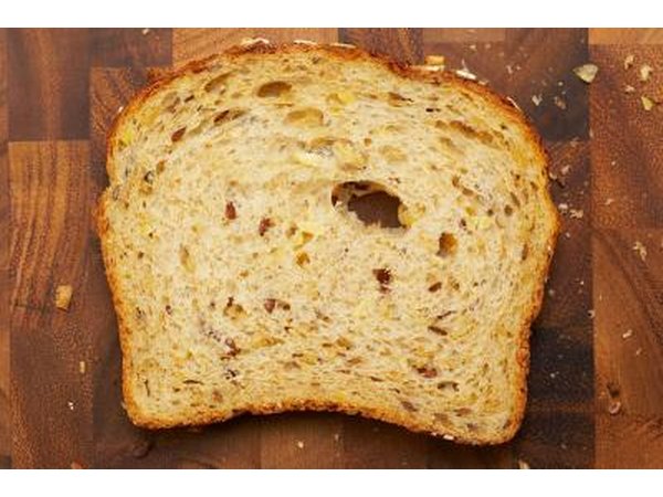 A slice of whole grain bread.