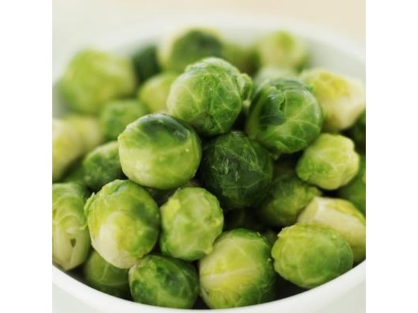 A bowl of Brussels sprouts.