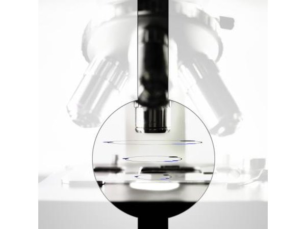 Close up of microscope.