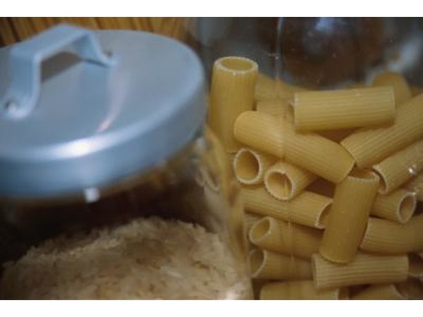 Uncooked rigatoni