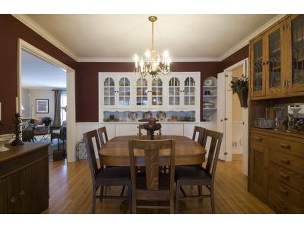 Warm tones in dining room.