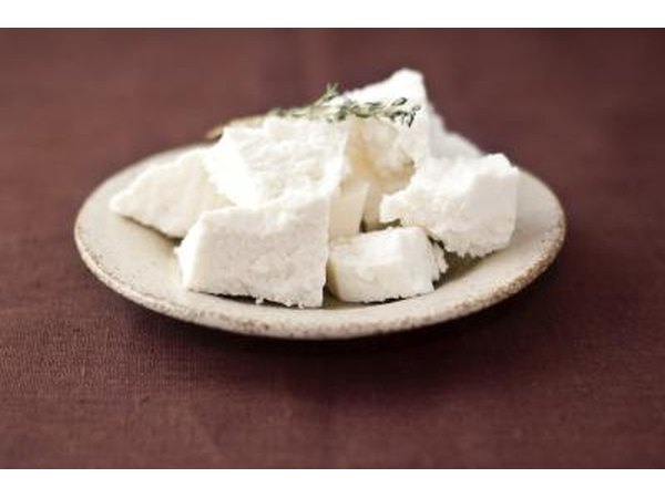 Small plate of fresh chèvre cheese