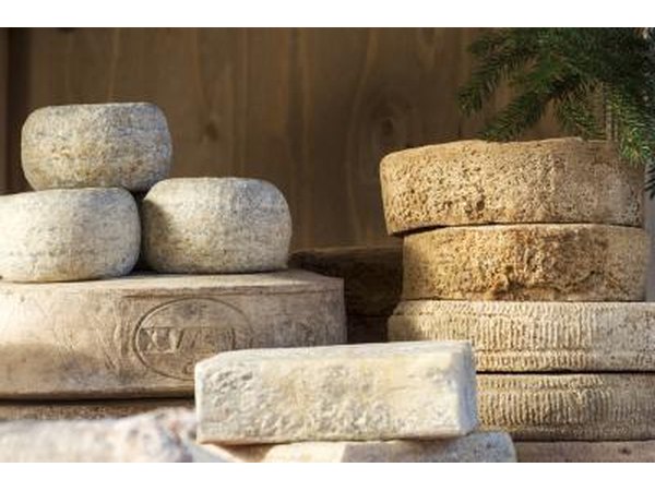 Gorgonzola is an uncooked cheese, usually aged for 3 to 4 months.