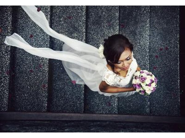 Aerial view of a bride.