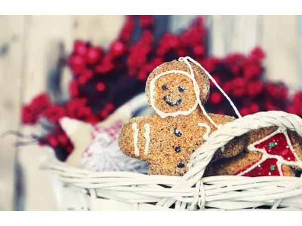 Gift basket filled with Christmas goodies