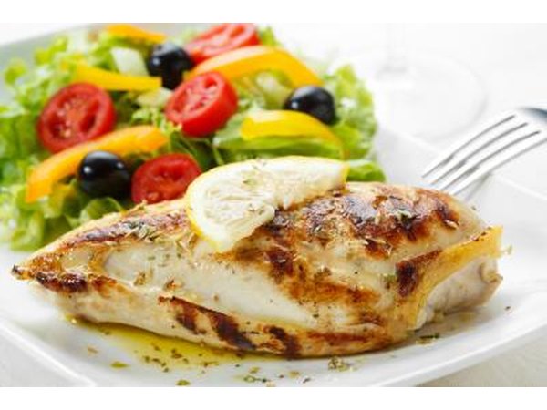 chicken plate with salad
