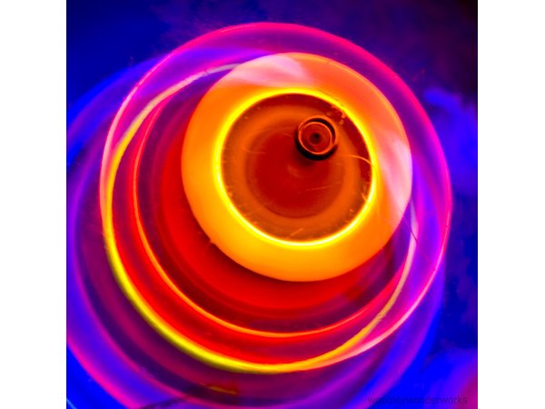 Multi-colored, lighted drain hole.