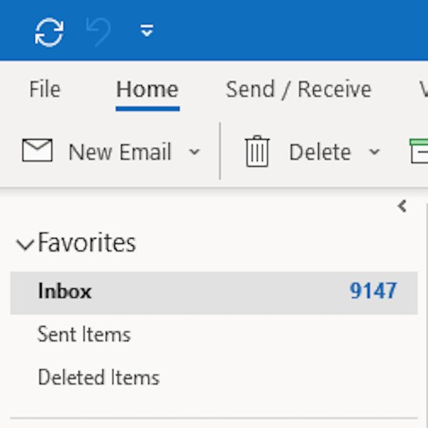 New email in Outlook.