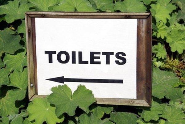 sign. toilets. wc. image by L. Shat from Fotolia.com Building a doggie toilet in a remote area of your yard is better for the environment.