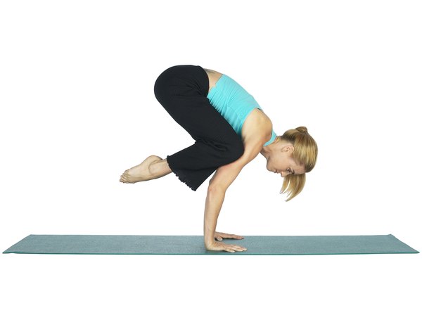 Knee On Elbow Yoga Pose Woman
