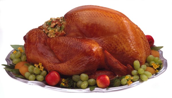 Jupiterimages/Comstock/Getty Images Your pooch can enjoy some of your home-cooked turkey.