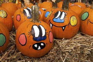 Four No Cut Pumpkin Decorating Ideas For Kids Young House Love Vibrant Paint Decorative Ribbons Metallic Markers The Possibilities Are Endless When It Comes To Decorating Pumpkins Use Your Creativity And Make A