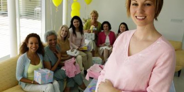 Barry Austin/Digital Vision/Getty Images Gift baskets work well as baby shower gifts.