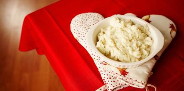 Jupiterimages/Photos.com/Getty Images Microwaved mashing potatoes will be hot when they come out.