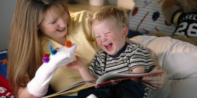 Brand X Pictures/Brand X Pictures/Getty Images A spontaneous puppet show will brighten your child's day.
