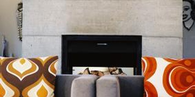 Stockbyte/Stockbyte/Getty Images Bright accents set off these modern, warm gray chairs.