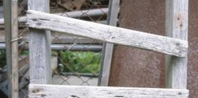 Hemera Technologies/AbleStock.com/Getty Images Convert a broken, old ladder into a trellis to support climbing vines.