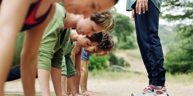Mike Powell/Digital Vision/Getty Images Pushups are one of the mandatory exercises of the Coast Guard boot camp.