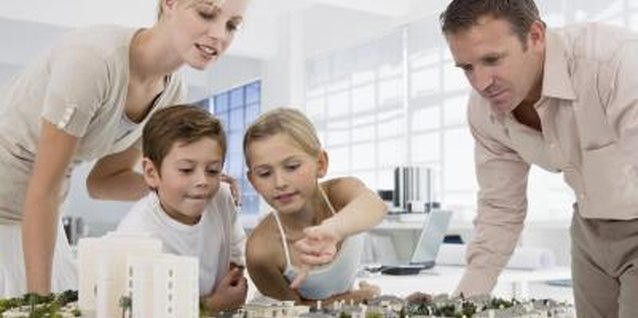 Jupiterimages/Pixland/Getty Images Make a model of your neighborhood with boxes.