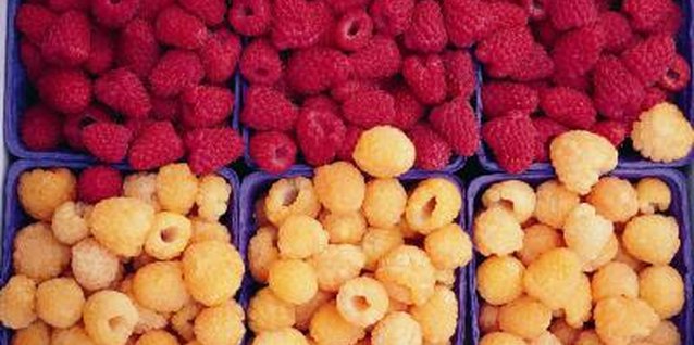 Digital Vision./Digital Vision/Getty Images Plant a mix of red and golden raspberries.