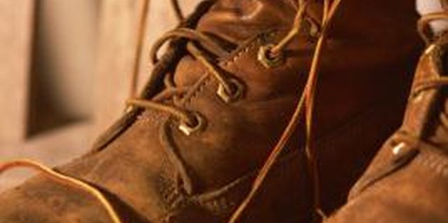 Jupiterimages/Photos.com/Getty Images Hiking boots often have leather shoelaces.