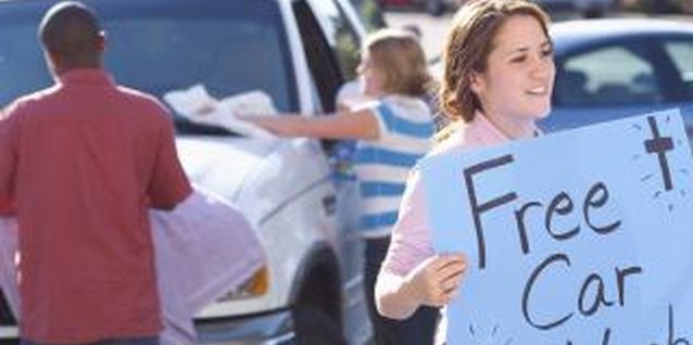 Brand X Pictures/Brand X Pictures/Getty Images Teens can share their faith by doing something kind for others.