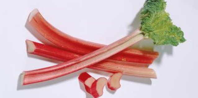 John Foxx/Stockbyte/Getty Images Rhubarb has a tart taste and many bakers use it to make pies.
