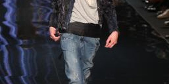 Scott Gries/Getty Images Entertainment/Getty Images A runway model in pin-rolled boyriend jeans
