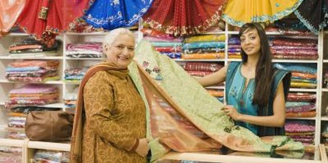 Jupiterimages/Polka Dot/Getty Images Sari fabrics make colorful curtains, wall hangings and upholstery.