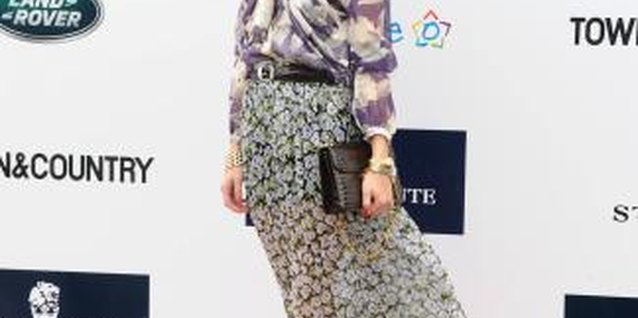 Jamie McCarthy/Getty Images Entertainment/Getty Images Olivia Palermo pairs her floral skirt with a printed blouse.
