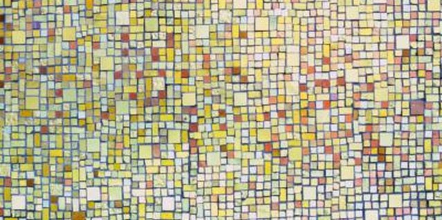 Ryan McVay/Photodisc/Getty Images Glass tiles sparkle in an informal abstract checkerboard pattern.