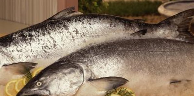 Jupiterimages/Comstock/Getty Images Whole salmon take longer to roast than fillets or steaks.