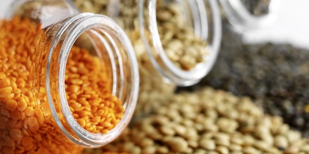 Brand X Pictures/Brand X Pictures/Getty Images Beans and legumes are a source of protein for vegetarians.