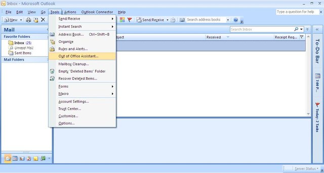 Outlook Tools Menu Outlook Tools Menu