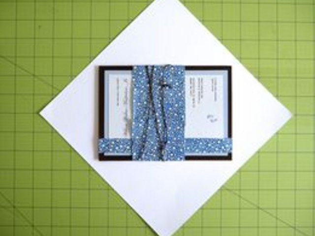 Turn paper on the diagonal and center card.