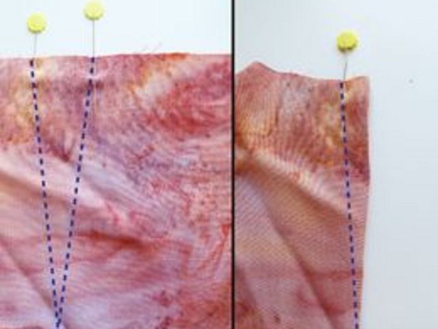 Use pins to fold darts