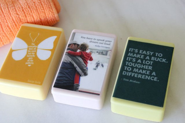 Soap bars with quote printables