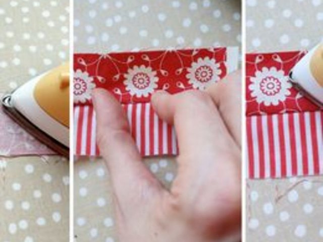 Press the sewn strips.