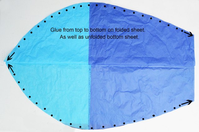 Glue third and fourth sheet together.