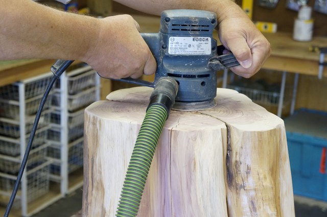 Finish sanding with random orbit sander.