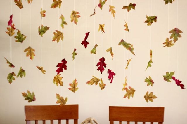 Leaves appear to flutter above your table.